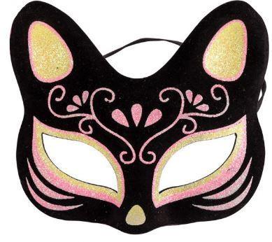 MASCHERA GATTO IN VELLUTINO DEC.GLITTER