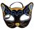 MASCHERA GATTO VELLUTINO CON GLITTER ORO