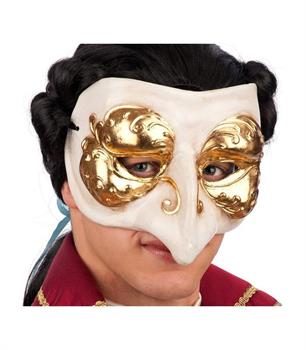 MASCHERA MEZZO VISO CARTAPESTA ORO