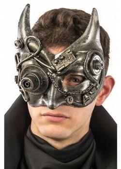 MASCHERA STEAMPUNK DIAVOLO ARGENTO