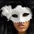 MASCHERA BIANCA C/STRASS E ROSA