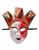 MASCHERA JOLLY CON CAMPANELLI ROSSO