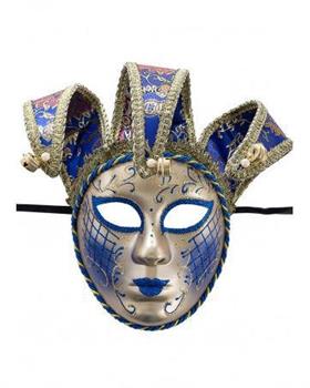 MASCHERA JOLLY CON CAMPANELLI BLU