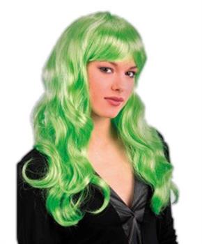 PARRUCCA LUNGA CON FRANGIA VERDE