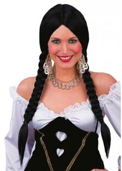 PARRUCCA COUNTRY NERA CON TRECCE