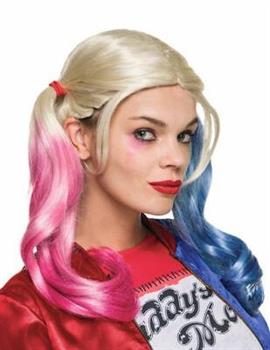PARRUCCA CON CODINI ROSA E AZZURRI