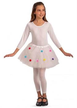 TUTU' BIMBA BIANCO CON POIS COLORATI