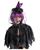 CAPPELLINO NERO CON ROSE PIUME E VELETTA
