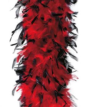BOA DI PIUME BICOLOR ROSSO E NERO