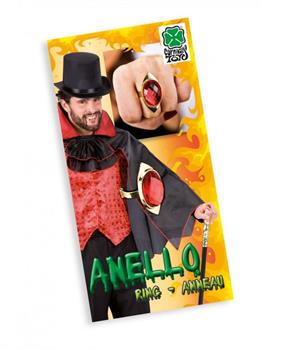 ANELLO DRACULA CON PIETRA ROSSA