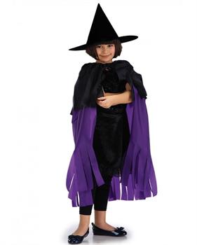 MANTELLO VIOLA/NERO CON CAPPELLO