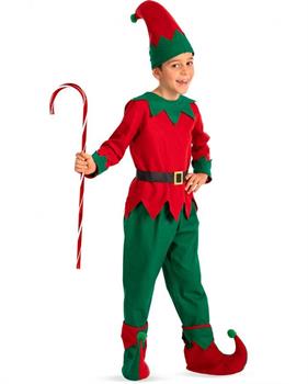 COSTUME ELFO DI NATALE 6/7 ANNI