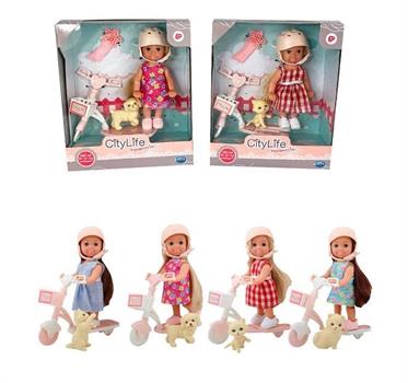 CITY LIFE MINI DOLL CON MONOPATTINO