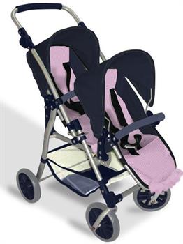 PASSEGGINO GEMELLARE ROSA/BLU