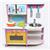 CUCINA DI LEGNO COLORATA CON ACCESSORI