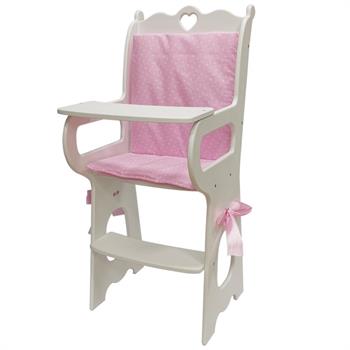 SEGGIOLONE LEGNO BIANCO CON FIOCCHI ROSA