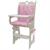 SEGGIOLONE LEGNO BIANCO CON FIOCCHI ROSA