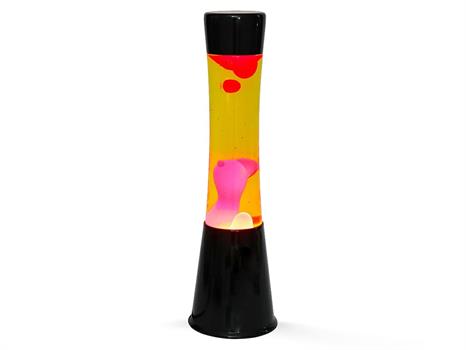LAMPADA LAVA GIALLA BASE NERA