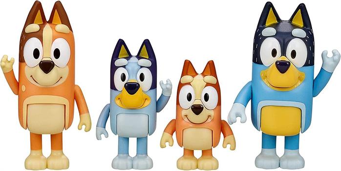BLUEY NUOVO SET 4 PERSONAGGI ASSORTITI