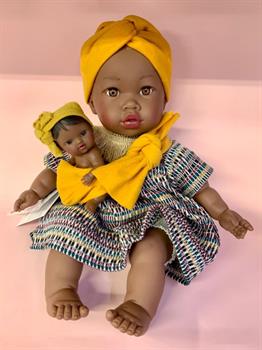 BAMBOLA ALIKA CON BEBE' VESTITO ETNICO