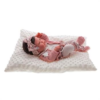 NEONATA PIPA CON CAPELLI E CUSCINO CM 42