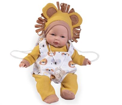 BAMBOLA LEONCINO CON ZAINO PORTA BEBE'