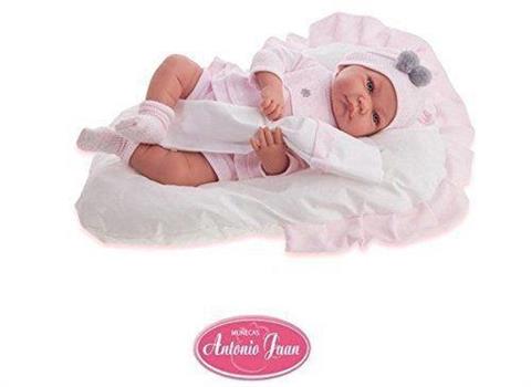 BAMBOLA NICA CON CUSCINO ROSA CM 42