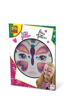 TATUAGGIO GLITTER VISO-FARFALLA