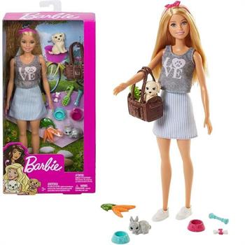 BARBIE CON CUCCIOLI E ACCESSORI