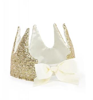 CORONA STOFFA E PAILLETTES ORO