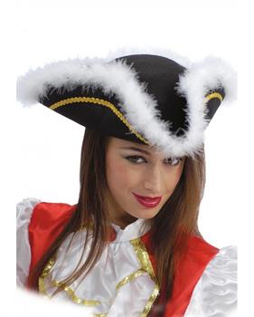 CAPPELLO TRICORNO NERO IN FELTRO