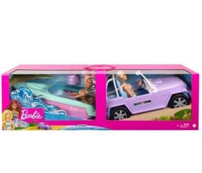 BARBIE CON JEEP E MOTOSCAFO