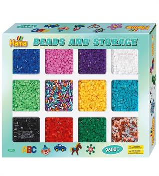HAMA BEADS AND STORAGE 9600 BEADS
