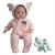 BAMBOLA C/TUTINA ELEFANTE ROSA/AZZ CM38