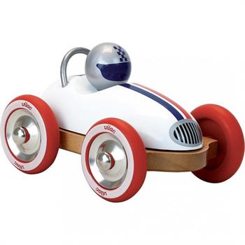 AUTO DA CORSA VINTAGE IN LEGNO BIANCA