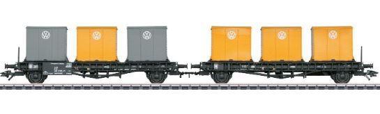 SET 2 VAGONI TRASPORTO VW H0