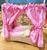 LETTO A BALDACCHINO ROSA IN LEGNO