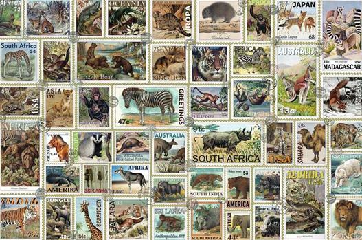 3000 PZ FRANCOBOLLI DEGLI ANIMALI
