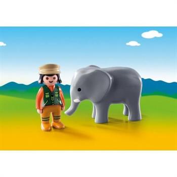 CUSTODE DELLO ZOO CON ELEFANTE