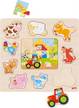 PUZZLE ANIMALI,FATTORIA IN LEGNO