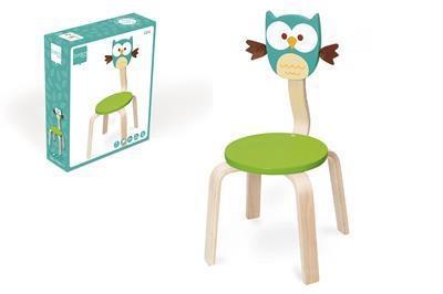 SEDIA IN LEGNO GUFO LOU BLU E VERDE