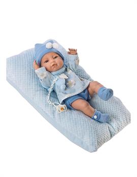 BAMBOLOTTO CON SCIARPINA E COPERTA BLU