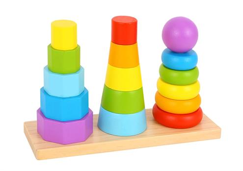 TRIS PIRAMIDI IMPILABILI IN LEGNO