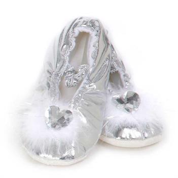 PANTOFOLE ARGENTO CON CUORE TG S