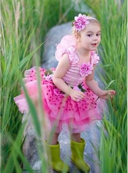 VESTITO FATA DEI FIORI ROSA 3-4 ANNI