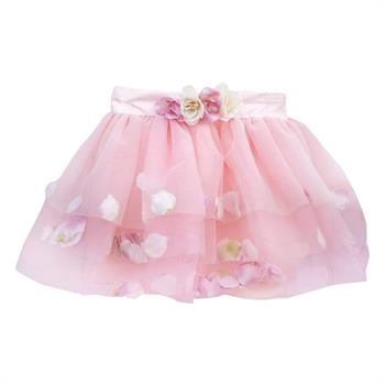 GONNA TULLE ROSA CON PETALI
