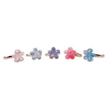 SET ANELLI FIORI BRILLANTI 5 PEZZI