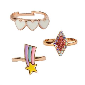 SET ANELLI STELLA E CUORI 3 PEZZI