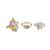 SET ANELLI UNICORNO E FARFALLA 3 PEZZI
