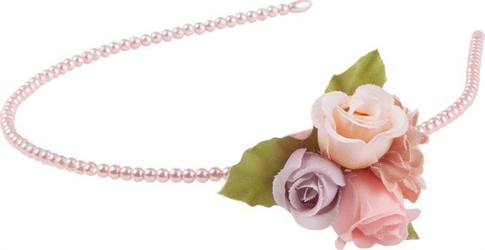 CERCHIETTO PERLINE E FIORI